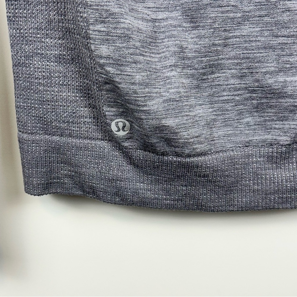Lululemon Swiftly Wool 1/2 Zip Pullover Hoodie Grey Size 6 Running Top - Picture 4 of 12
